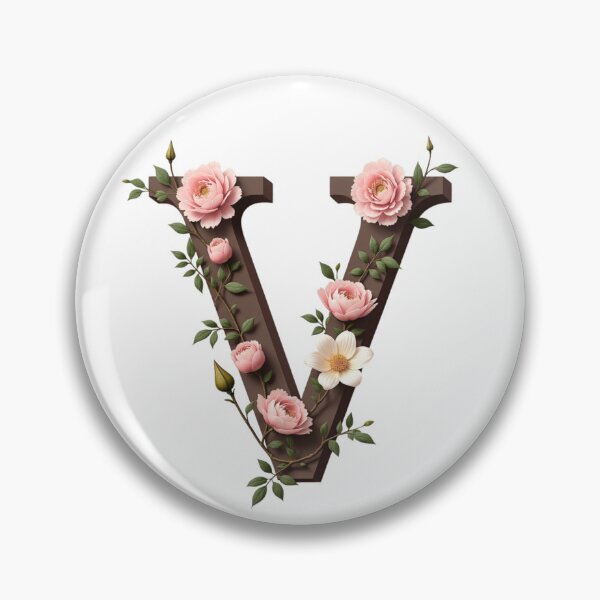 Aperçu de l'œuvre Lettre V du monogramme floral créée et vendue par rustyroofco.