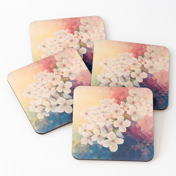 Item preview, Geometric Sakura – Modern Cherry Blossom Art designed and sold by MiNa323.