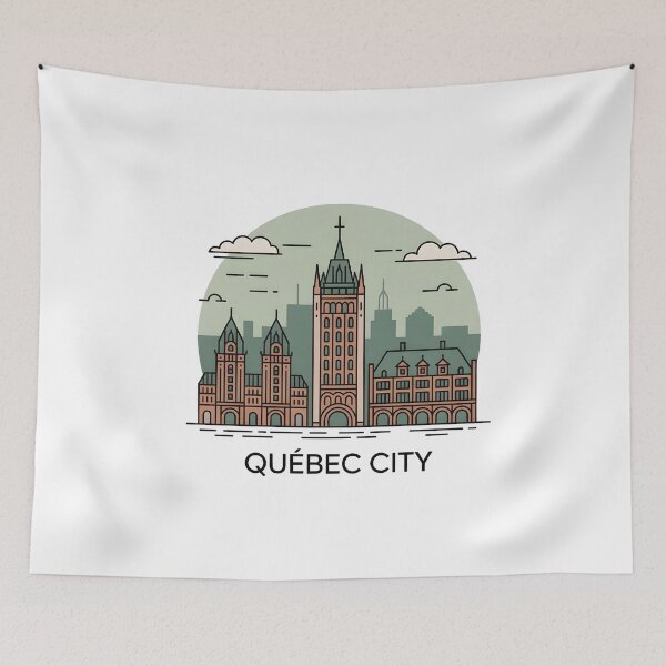 Item preview, Québec City Skyline – Minimalist Earthy Travel Souvenir Design designed and sold by Paper Drip.
