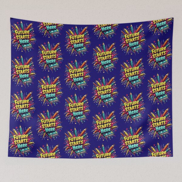 Item preview, Future Starts Here Colorful School Art designed and sold by MyWittyThings.