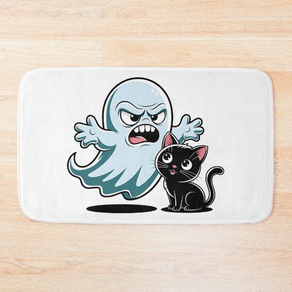 Item preview, Funny Halloween Ghost with Cute Kitty Cartoon Illustratio designed and sold by Fragy72.