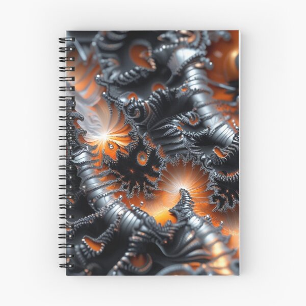 Item preview, Dark Autumn Fractal Fire – Silver & Orange Abstract Art designed and sold by Harmonic_Layers.