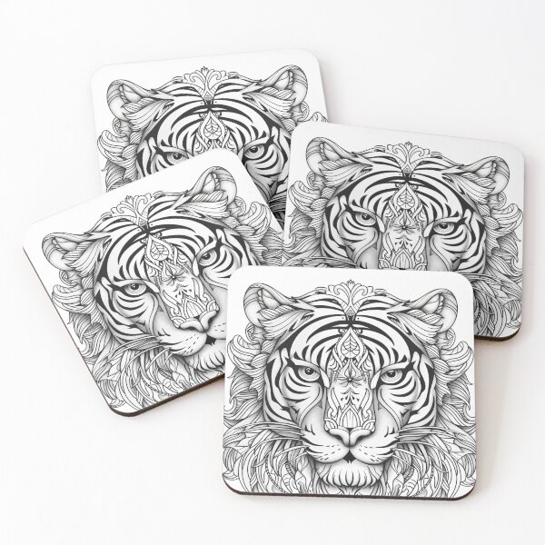 Item preview, Majestic Tiger – Intricate Animal Line Art designed and sold by MiNa323.