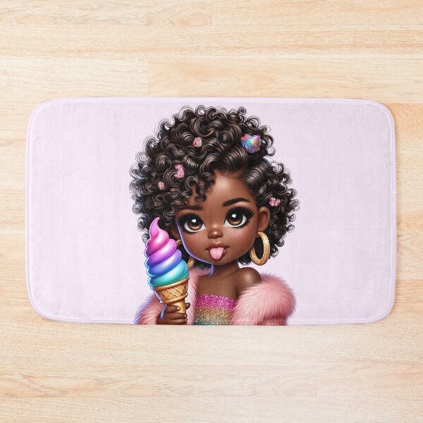 Item preview, Beautiful Brown Skin Girl with Curly Hair – Elegant Art Style designed and sold by Lulunza.