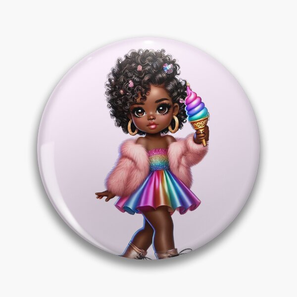 Item preview, Beautiful Brown Skin Girl with Curly Hair – Elegant Art Style designed and sold by Lulunza.