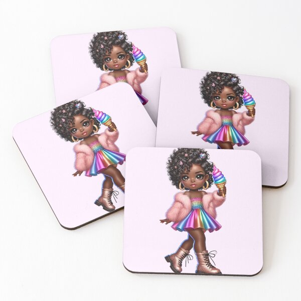 Item preview, Beautiful Brown Skin Girl with Curly Hair – Elegant Art Style designed and sold by Lulunza.