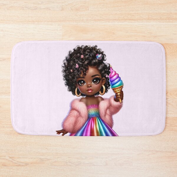 Item preview, Beautiful Brown Skin Girl with Curly Hair – Elegant Art Style designed and sold by Lulunza.