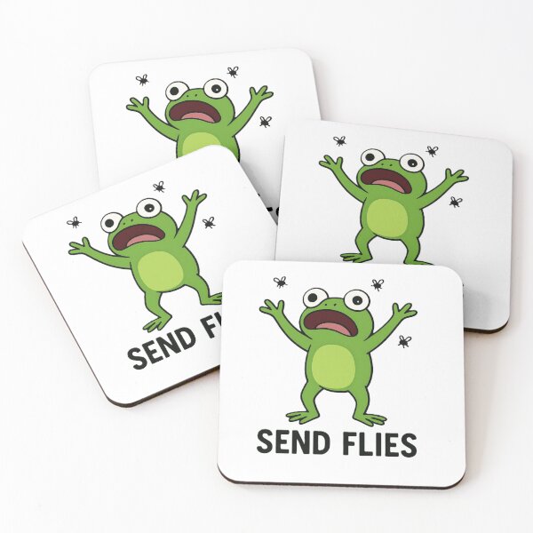 Item preview, Funny Frog Meme – Send Flies Cartoon Design designed and sold by OxiSkor.