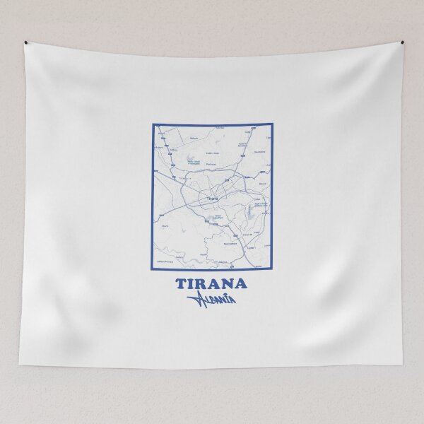 Item preview, Tirana City Map – Minimalist Blue Poster designed and sold by Enea Kelo.