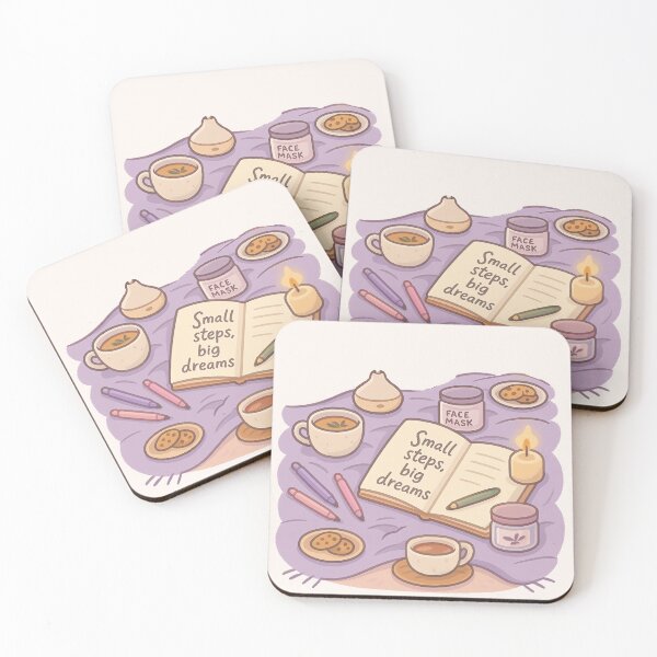 Item preview, Small Steps, Big Dreams – Cozy Self-Care Journaling Illustration designed and sold by LuKreate.