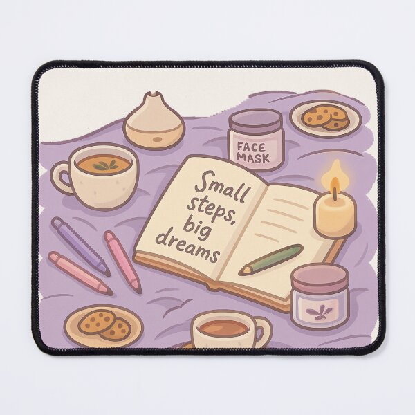 Item preview, Small Steps, Big Dreams – Cozy Self-Care Journaling Illustration designed and sold by LuKreate.