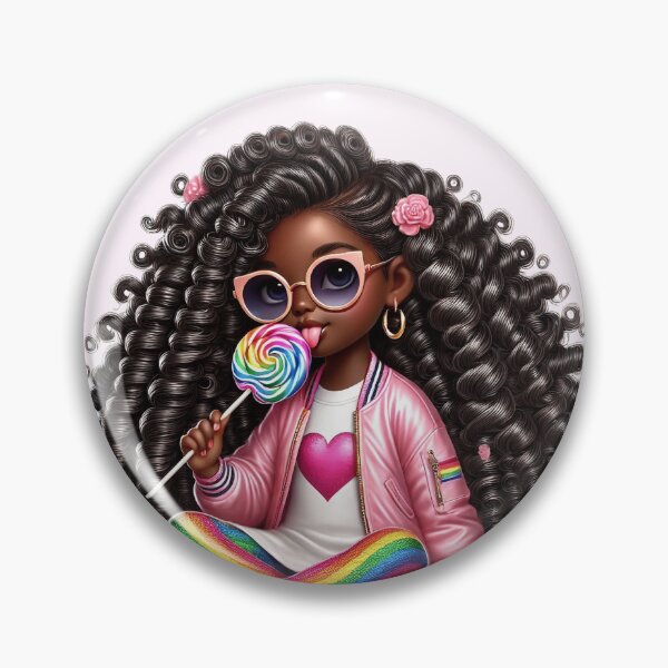 Item preview, Beautiful Brown Skin Girl with Curly Hair – Elegant Art Style designed and sold by Lulunza.
