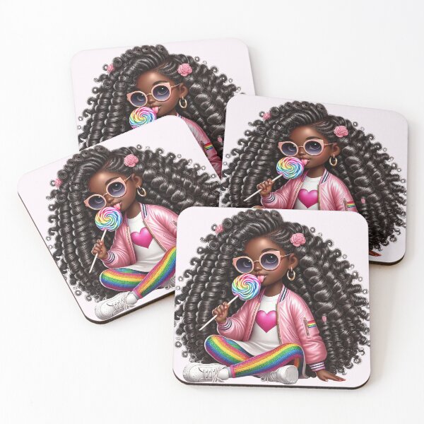 Item preview, Beautiful Brown Skin Girl with Curly Hair – Elegant Art Style designed and sold by Lulunza.