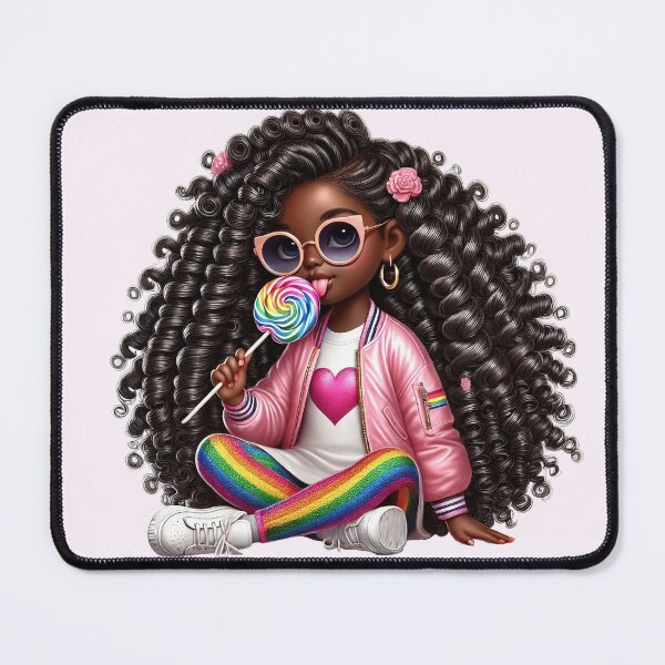 Item preview, Beautiful Brown Skin Girl with Curly Hair – Elegant Art Style designed and sold by Lulunza.