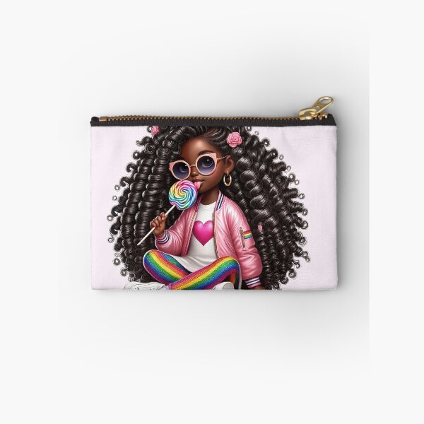 Item preview, Beautiful Brown Skin Girl with Curly Hair – Elegant Art Style designed and sold by Lulunza.