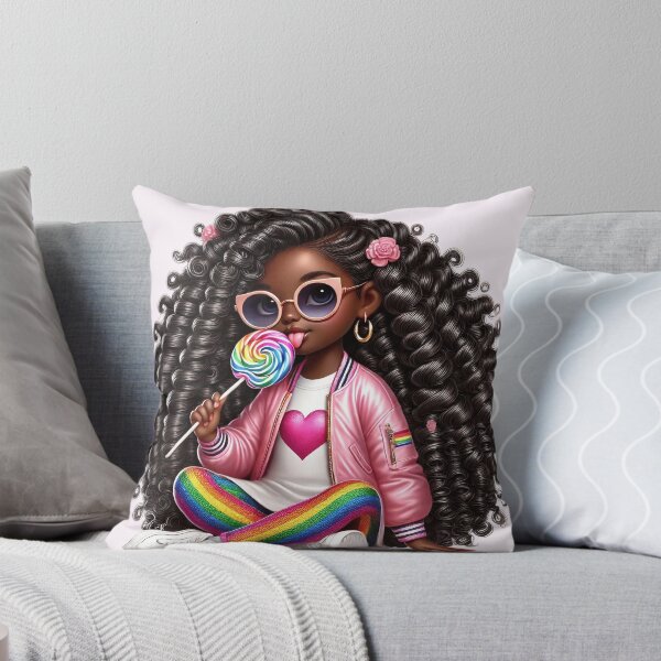 Item preview, Beautiful Brown Skin Girl with Curly Hair – Elegant Art Style designed and sold by Lulunza.