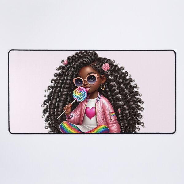 Item preview, Beautiful Brown Skin Girl with Curly Hair – Elegant Art Style designed and sold by Lulunza.