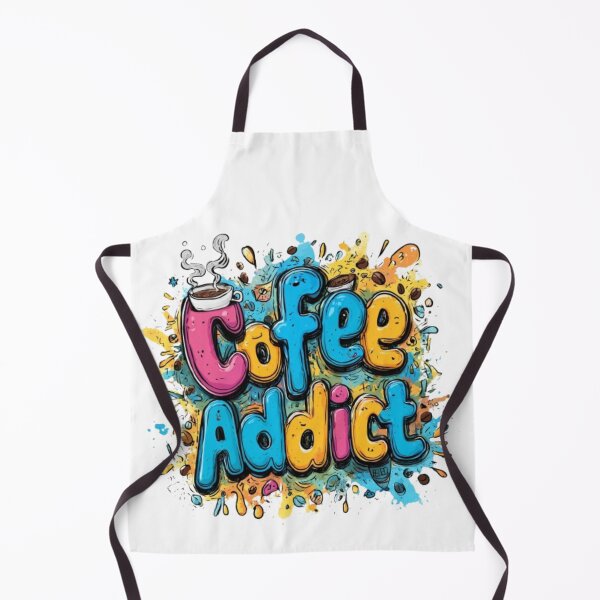 Item preview, Coffee Addict Funny Colorful Typography Design designed and sold by AlexLineArt.