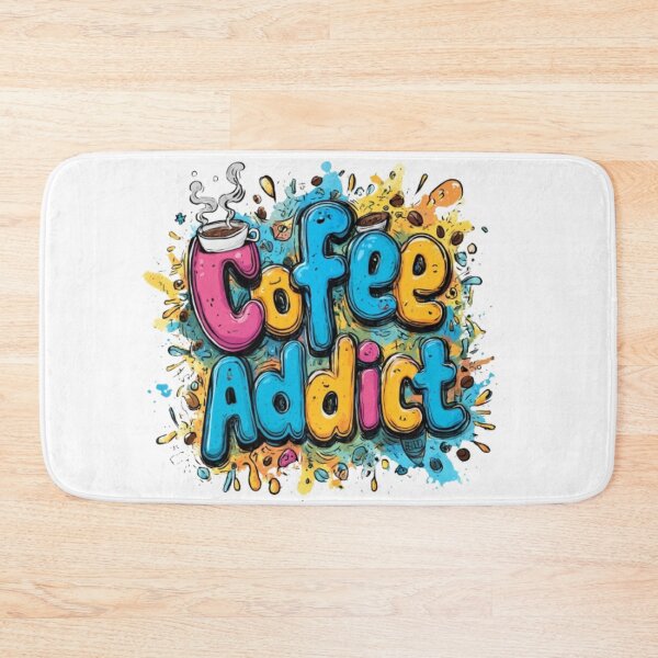 Item preview, Coffee Addict Funny Colorful Typography Design designed and sold by AlexLineArt.