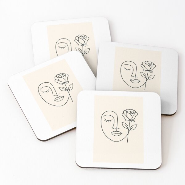 Item preview, Minimalist Face & Rose Line Art designed and sold by HeisenbergX.