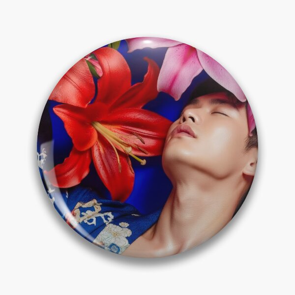 Item preview, Sensual Tattoed Asian Man in Kimono with Lilies #3 designed and sold by Atlas Kai.