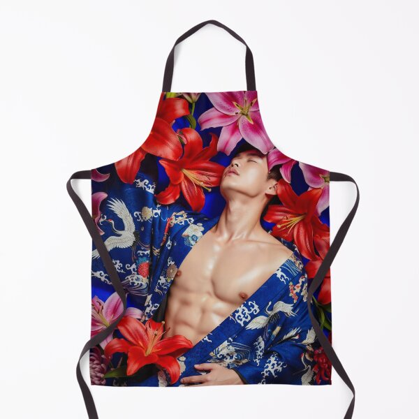 Artikelvorschau, Sinnlicher tätowierter asiatischer Mann im Kimono mit Lilien #3 entworfen und verkauft von Atlas Kai.