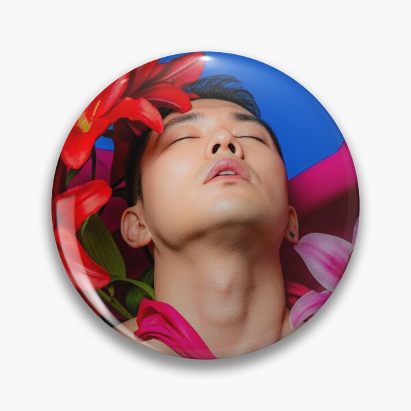 Item preview, Sensual Tattoed Asian Man in Kimono with Lilies #4 designed and sold by Atlas Kai.
