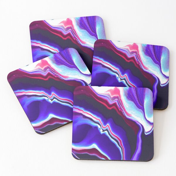 Item preview, Flowing Magenta Rivers & Deep Pools of Blue -  Original Fluid Art Print  designed and sold by marbledmoonart.