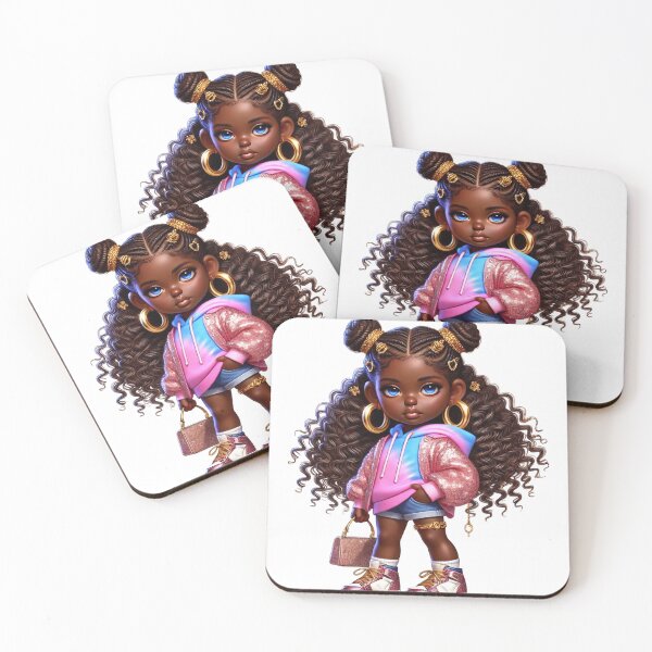 Item preview, Sweet Brown Skin Girl with Sparkling Eyes – Cute Character Art designed and sold by Lulunza.