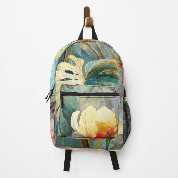 Item preview, Tropical Pastel Jungle Watercolor Art, Exotic Botanical Leaves and Flowers designed and sold by MargaretWiktor.