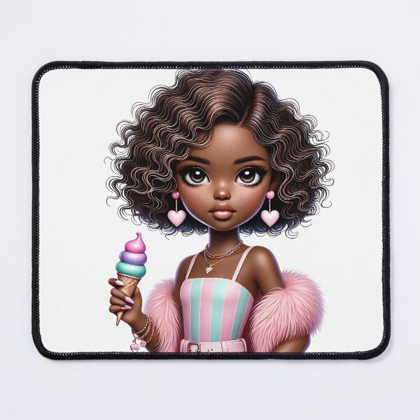 Item preview, Sweet Brown Skin Girl with Sparkling Eyes – Cute Character Art designed and sold by Lulunza.