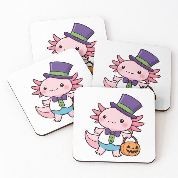 Item preview, Halloween Axolotl with Top Hat and Basket of Candy designed and sold by JonysCreativeDesigns.