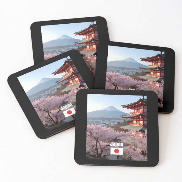 Item preview, Mount Fuji with cherry blossoms and traditional japanese houses designed and sold by Tienda-Vane.