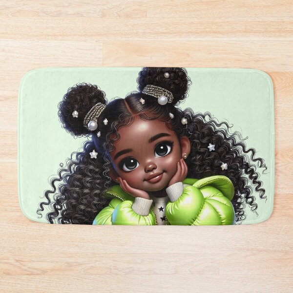 Item preview, Cute Black Girl with Braids – Adorable Cartoon Illustration designed and sold by Lulunza.