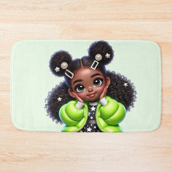 Item preview, Cute Black Girl with Braids – Adorable Cartoon Illustration designed and sold by Lulunza.