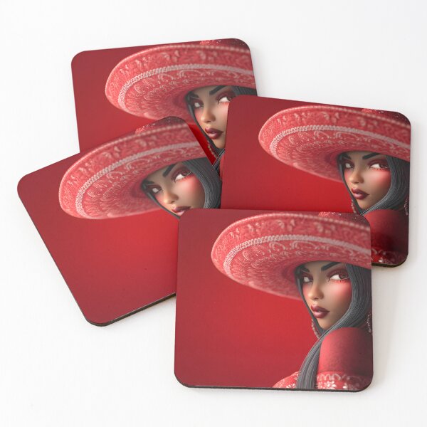 Item preview, Elegant Woman in Traditional Red Hat and Attire designed and sold by Artessie.