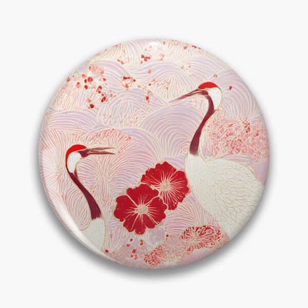 Item preview, Graceful Crane Yuzen Design  Japanese Cultural Symbol of Longevity designed and sold by Pariunos.