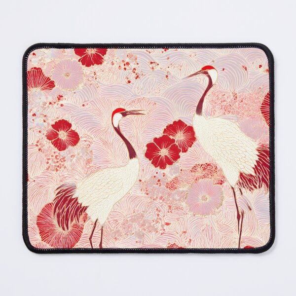 Item preview, Graceful Crane Yuzen Design Japanese Cultural Symbol of Longevity designed and sold by Pariunos.