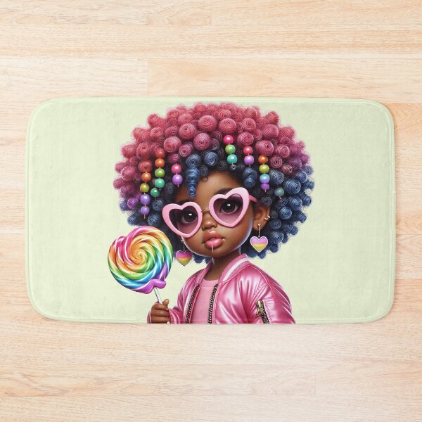 Item preview, Happy Black Girl with Puffs – Playful Cartoon Style designed and sold by Lulunza.