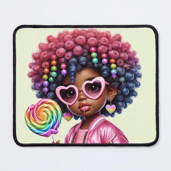 Item preview, Happy Black Girl with Puffs – Playful Cartoon Style designed and sold by Lulunza.