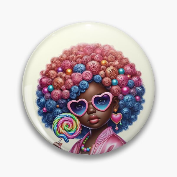 Item preview, Happy Black Girl with Puffs – Playful Cartoon Style hair colours designed and sold by Lulunza.