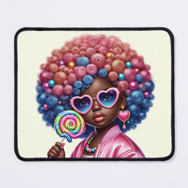 Item preview, Happy Black Girl with Puffs – Playful Cartoon Style hair colours designed and sold by Lulunza.
