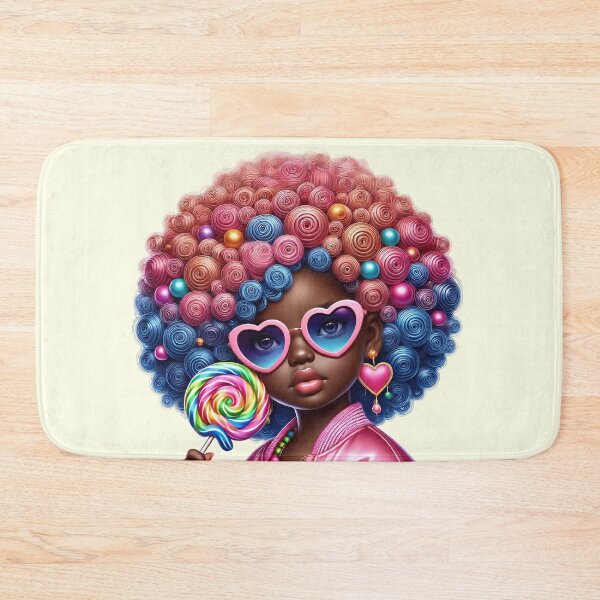 Item preview, Happy Black Girl with Puffs – Playful Cartoon Style hair colours designed and sold by Lulunza.