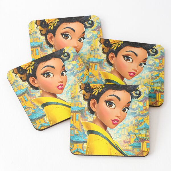 Item preview, Charming Woman in Vibrant City Landscape Art designed and sold by Artessie.