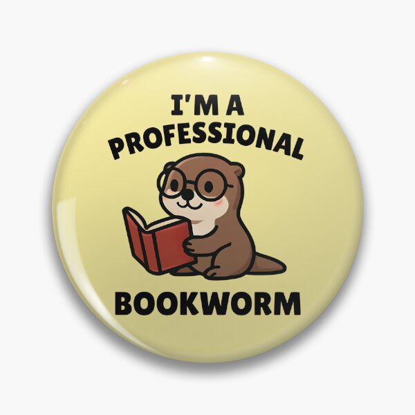 Item preview, Bookworm Otter Cartoon – Cute Reading Otter with Glasses and Fun Quote designed and sold by Dino-Lune.