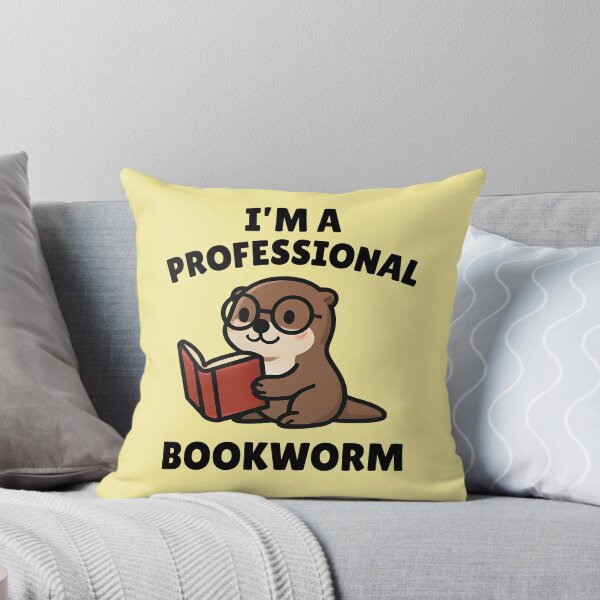 Item preview, Bookworm Otter Cartoon – Cute Reading Otter with Glasses and Fun Quote designed and sold by Dino-Lune.