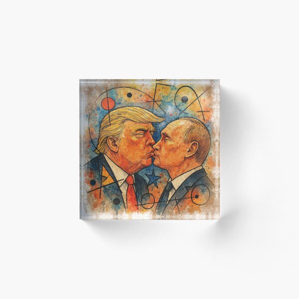Pucker Up Trump and Putin Politica UK  Acrylic Block