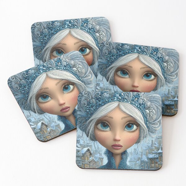Item preview, Enchanting Winter Maiden in Snowy Townscape Scene designed and sold by Artessie.