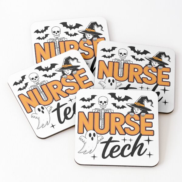 Item preview, Nurse Tech - Halloween - with skeleton, witch, and ghost designed and sold by Qtique.