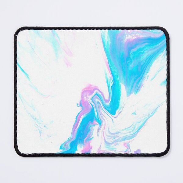 Item preview, Feathery Wisps of Aqua & Pink Fluid Art Print - Original Acrylic Dutch Pour designed and sold by marbledmoonart.
